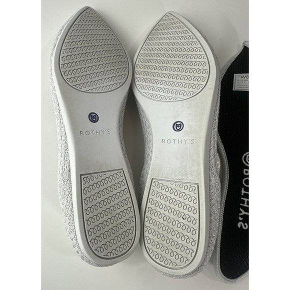 Rothy's The Point Salt Honeycomb Knit Ballet Flats Slip On Shoes Womens Size 8.5 - Picture 7 of 10